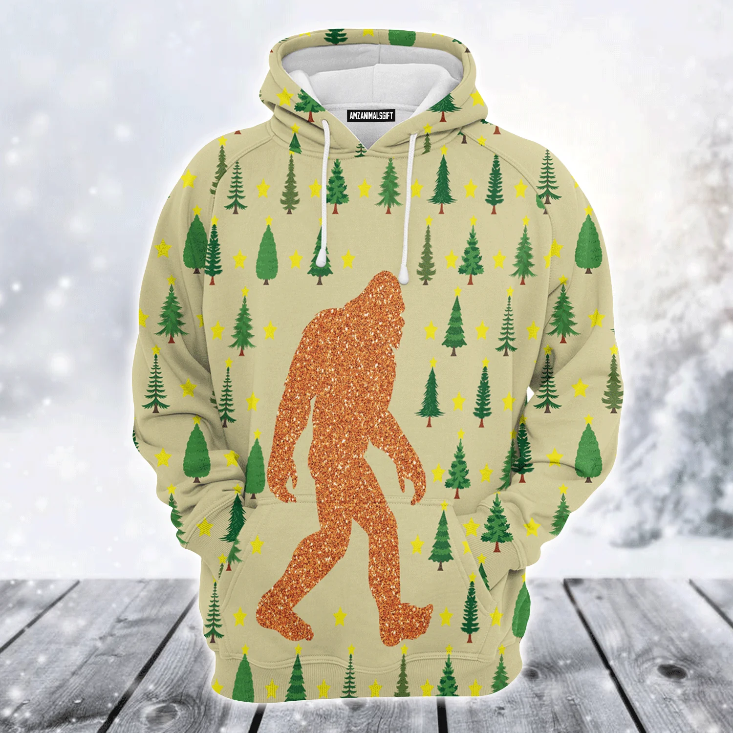 Bigfoot Premium Christmas Hoodie, Bigfoot Sasquatch Unisex Hoodie For Men & Women - Perfect Gift For Christmas, Friends, Family - Image 2