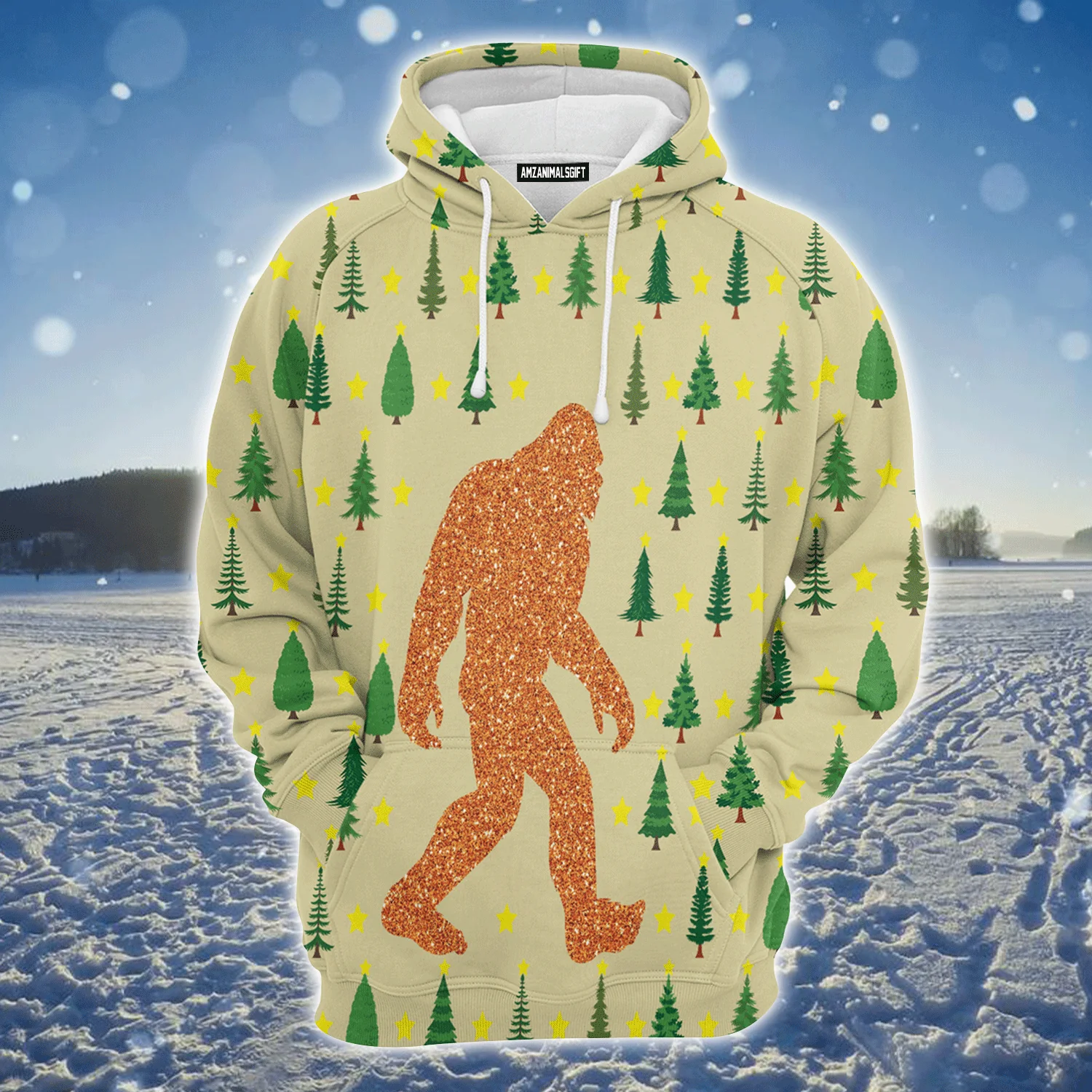 Bigfoot Premium Christmas Hoodie, Bigfoot Sasquatch Unisex Hoodie For Men & Women - Perfect Gift For Christmas, Friends, Family - Image 3