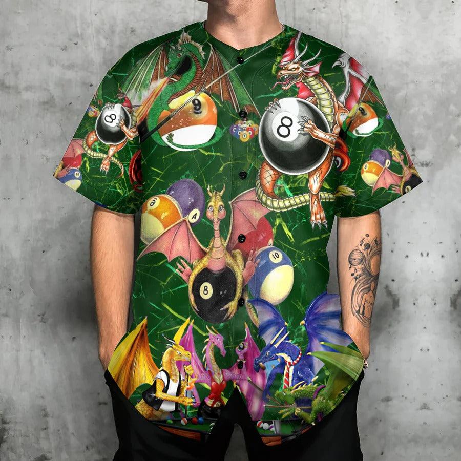 Billiard Baseball Jersey, Billiard Dragon Love Life Cool Baseball Jersey For Men And Women - Perfect Gift For Billiard Lovers, Billiard Players - Image 3