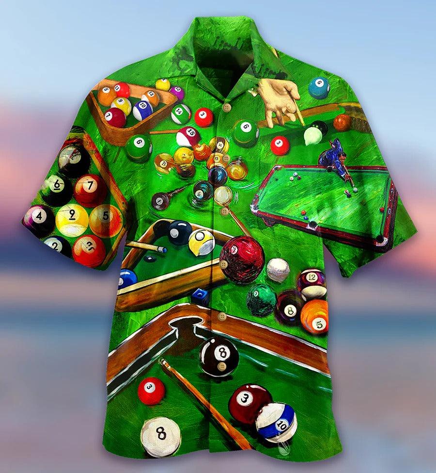 Billiard Hawaiian Shirt, Billiard Green Style Aloha Hawaiian Shirt, Billiard Rack Aloha Shirt For Men - Perfect Gift For Billiard Lovers - Image 2