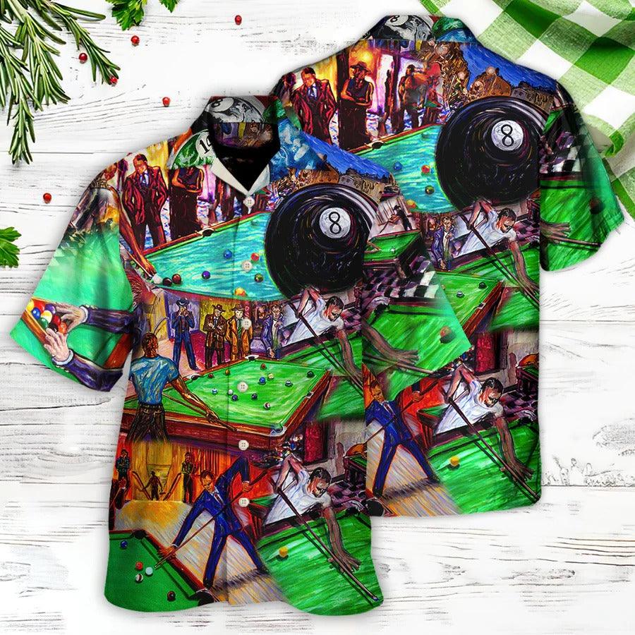 Billiard Hawaiian Shirt, Billiard Rack Aloha Hawaiian Shirt, 8-ball Billiard Aloha Shirt For Men - Perfect Gift For Billiard Lovers