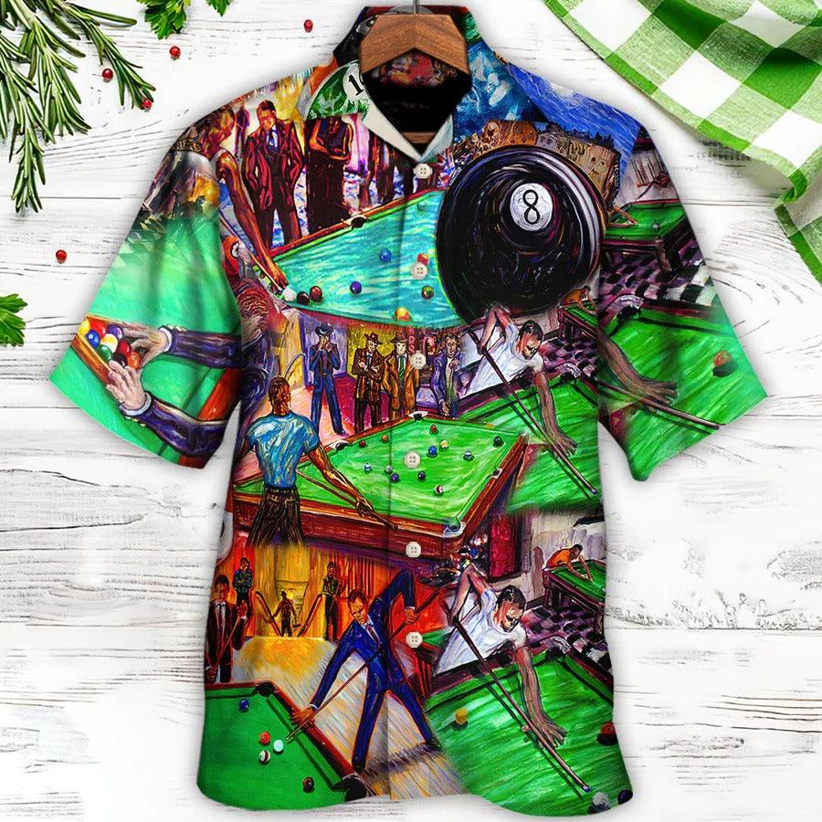 Billiard Hawaiian Shirt, Billiard Rack Aloha Hawaiian Shirt, 8-ball Billiard Aloha Shirt For Men - Perfect Gift For Billiard Lovers - Image 2