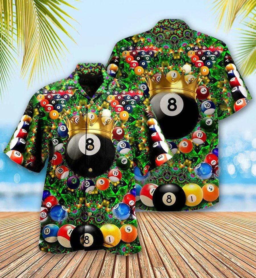 Billiard Hawaiian Shirt, Billiard Warning Pool On Duty Aloha Hawaiian Shirt, King 's Billiard Ball Aloha Shirt For Men - Gift For Billiard Lovers