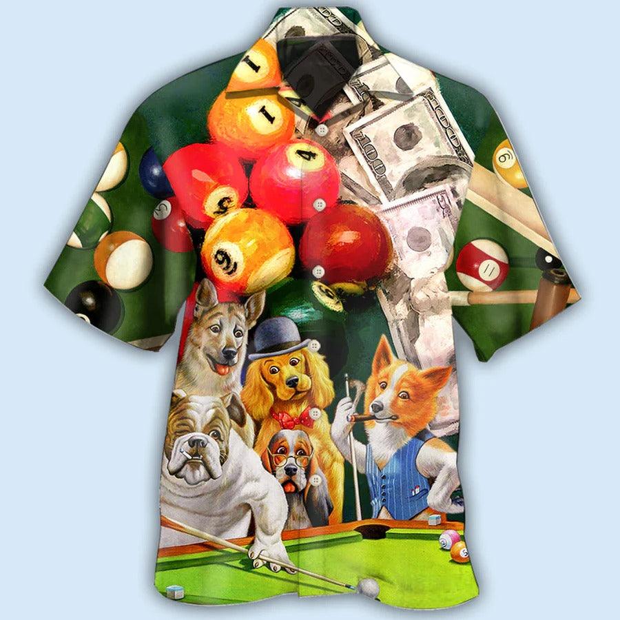 Billiard Hawaiian Shirt, Dogs Billiard Aloha Hawaiian Shirt, Funny Dog Many Money Aloha Shirt For Men - Perfect Gift For Billiard Lovers, Dog Lovers - Image 2