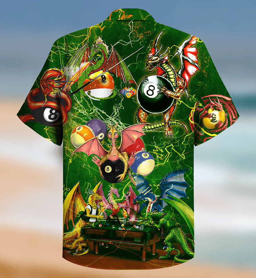 Billiard Hawaiian Shirt, Dragon Aloha Hawaiian Shirt For Summer, Dragon And Billiard Balls Love Life Cool Hawaiian Shirt For Men Women, Dragon Lovers - Image 2