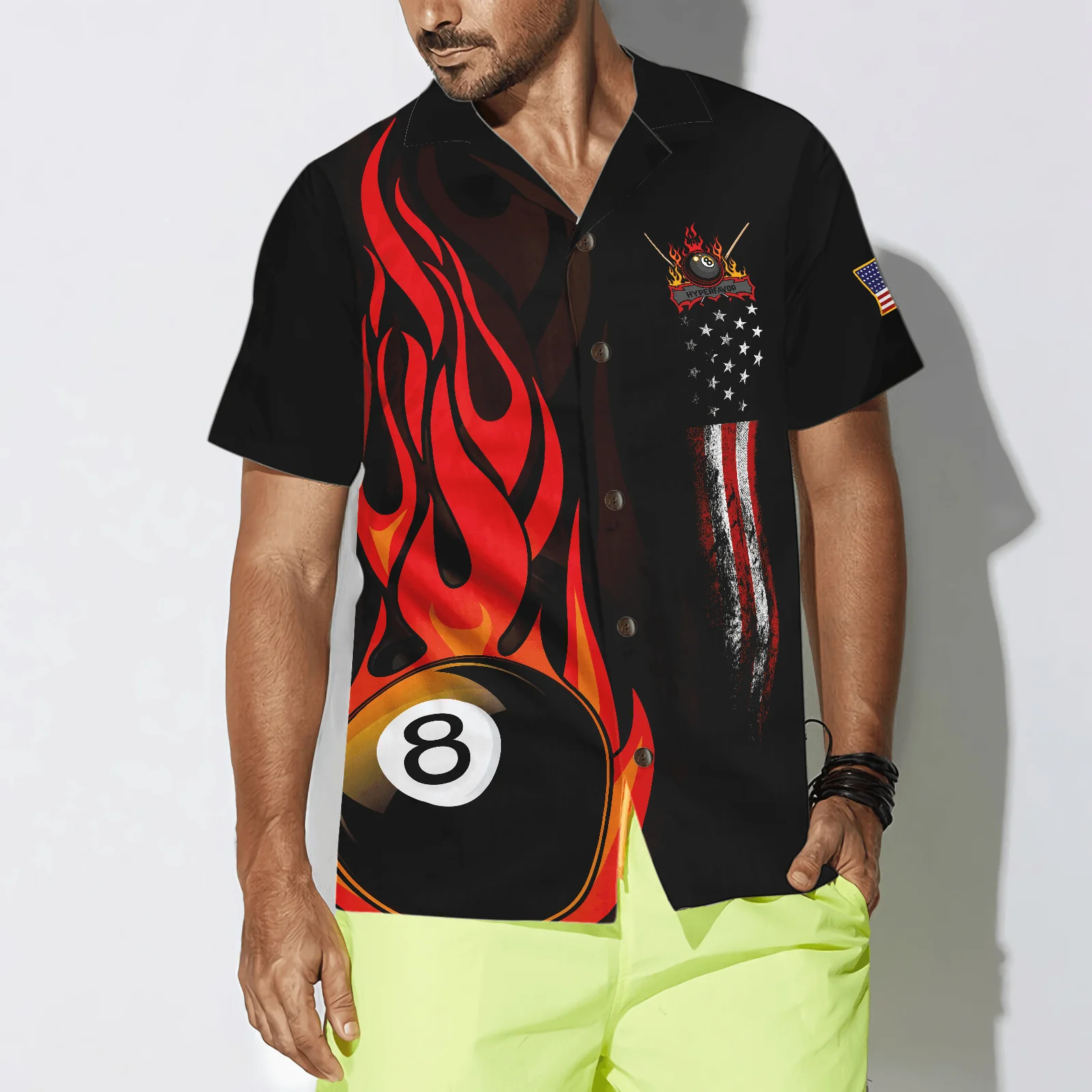 Billiard Hawaiian Shirt, Flame 8 Ball Billiard Pool Hawaiian Shirt, Colorful Summer Aloha Shirt, Gift For Husband, Wife, Friend, Family, Billiard Lover - Image 5