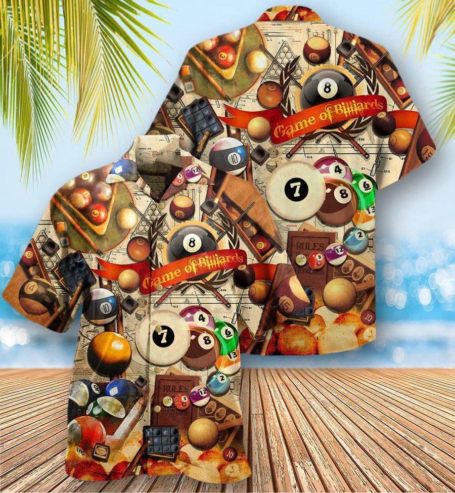 Billiard Hawaiian Shirt, Game Of Billiard Aloha Hawaiian Shirt, Billiard Ball Vintage Style Aloha Shirt For Men - Perfect Gift For Billiard Lovers