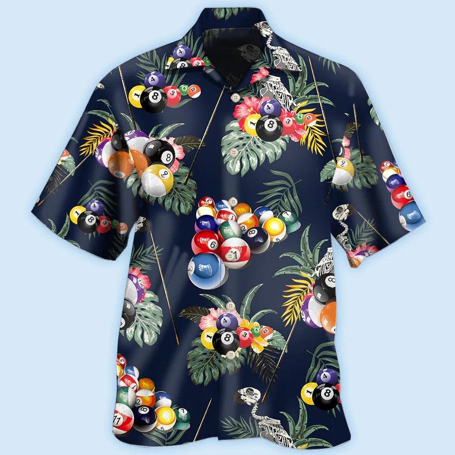 Billiard Hawaiian Shirt, Tropical Leaves Billiard Aloha Hawaiian Shirt, Billiard Ball Aloha Shirt For Men - Perfect Gift For Billiard Lovers - Image 2