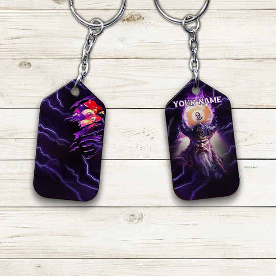 Billiard Pool 9 Ball Thunder Viking Customized Name Billiard Acrylic Keychain - Christmas Gift For Billiard Lovers, Billiard Team Players - Image 5