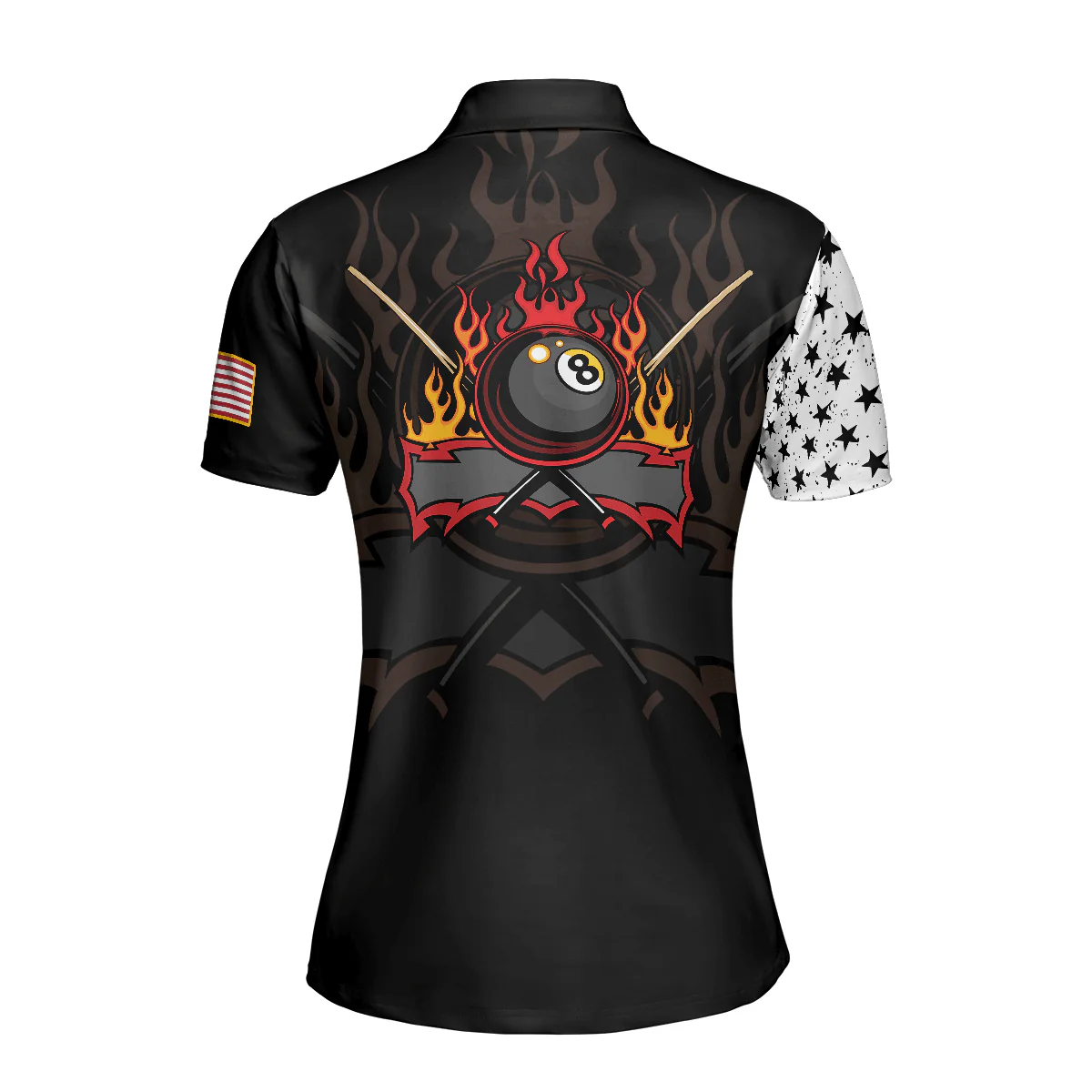 Billiard Women Polo Shirts, The Chosen Ones, Skull American Flag Billiards Polo Shirt - Perfect Gift For Ladies, Billiards Lovers, Billiards Players - Image 3