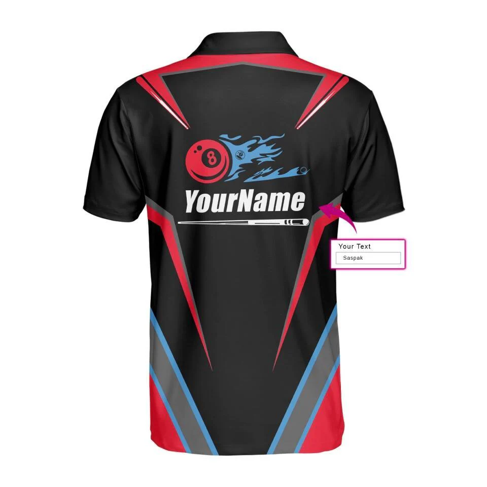 Billiards Custom Shirt, Billiards Personalized Polo Shirt, Billiards Shirt Custom Name and Team, 8 Ball Polo Shirt, Best Billiards Shirt For Men - Image 7