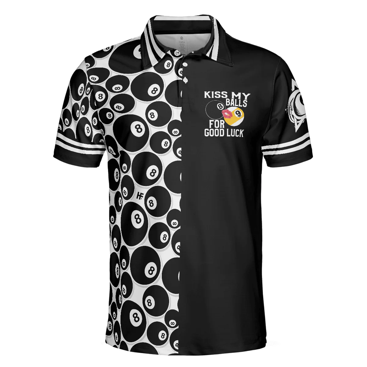 Billiards Men Polo Shirt, 8 Ball Pattern ATM Polo Shirt, Kid My Balls For Good Luck Men Polo Shirt, Best Gift For Billiards Lovers - Image 4