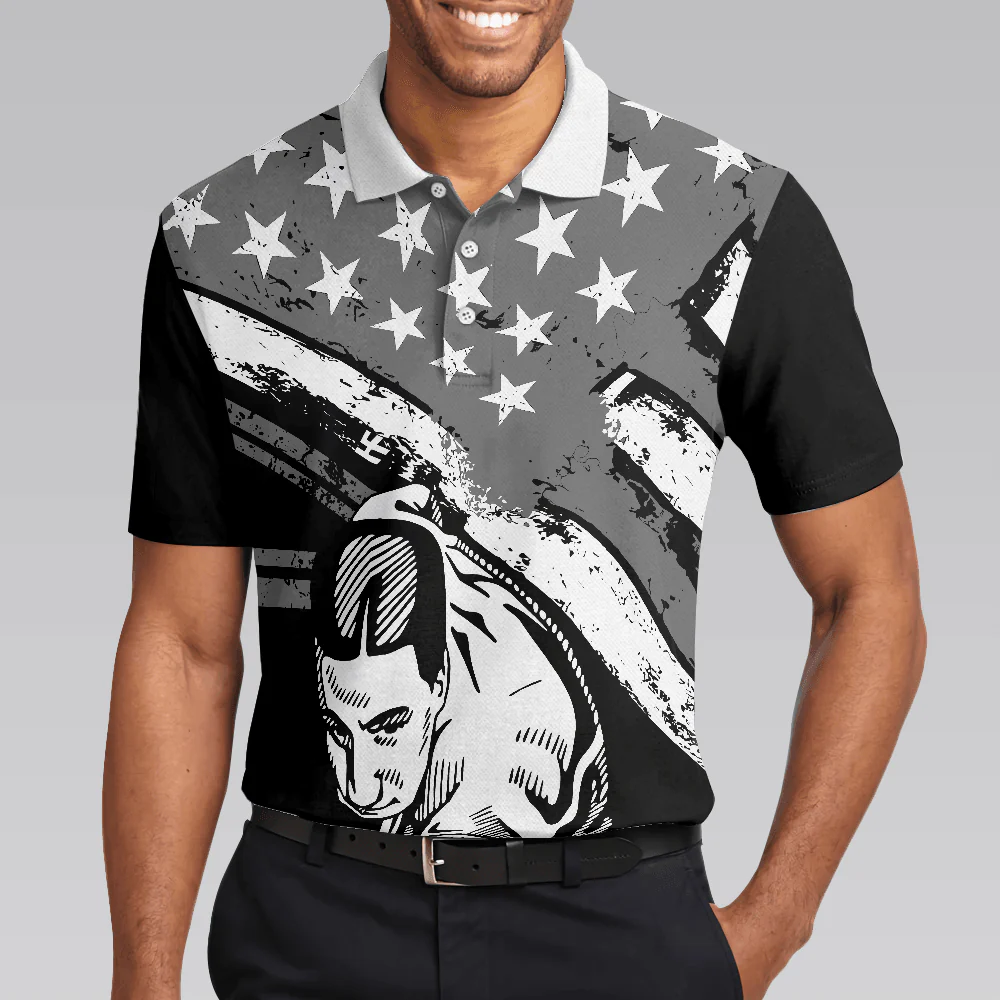 Billiards Men Polo Shirt, Aim Shoot Swear Repeat, American Flag Pattern Billiards Polo Shirt For Men - Gift For Billiards Lovers, Billiards Players - Image 6