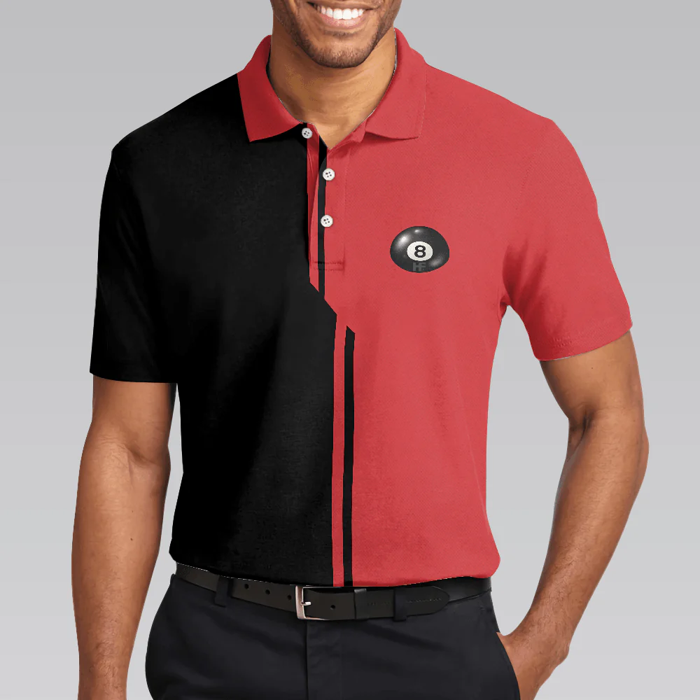 Billiards Men Polo Shirt, Black And Red Billiards Polo Shirt, Aim Shoot Swear Repeat Shirt For Men, Gift For Billiards Lovers, Billiards Players - Image 5