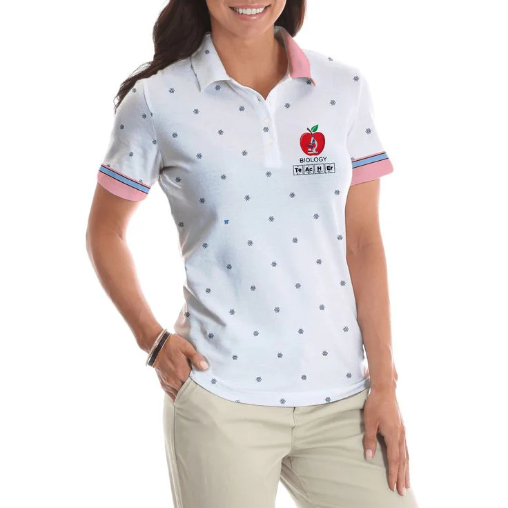 Biology Teacher Women Polo Shirt, I Love Biology Short Women Polo Shirt - Best Gift For Biology Teachers, Family, Friends - Image 4