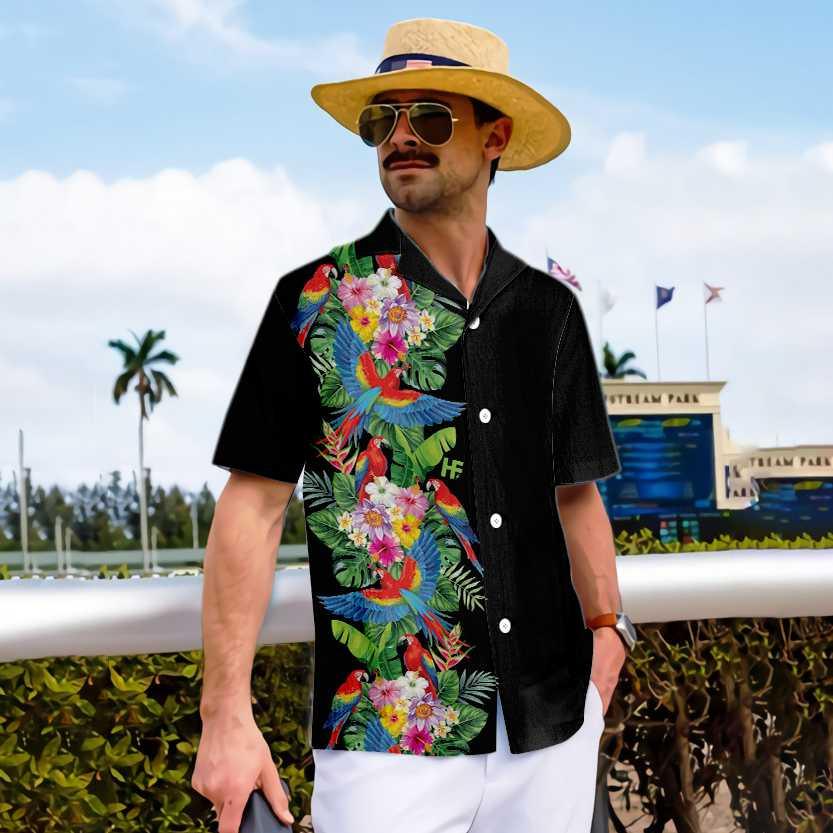 Bird Hawaiian Shirt, Paradise Hibiscus, Colorful Summer Aloha Shirts For Men Women, Perfect Gift For Husband, Wife, Boyfriend, Friend - Image 4