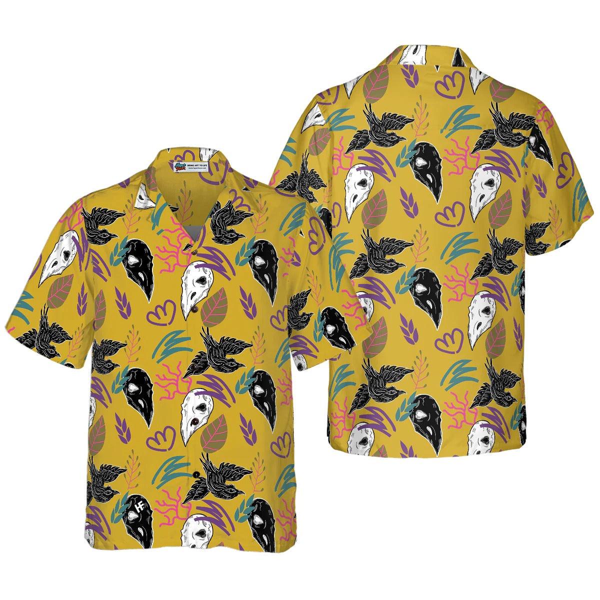 Bird Skull Hawaiian Shirt, Bird Pattern Hawaiian Shirt, Colorful Summer Aloha Shirt - Perfect Gift For Husband, Wife, Friend, Family
