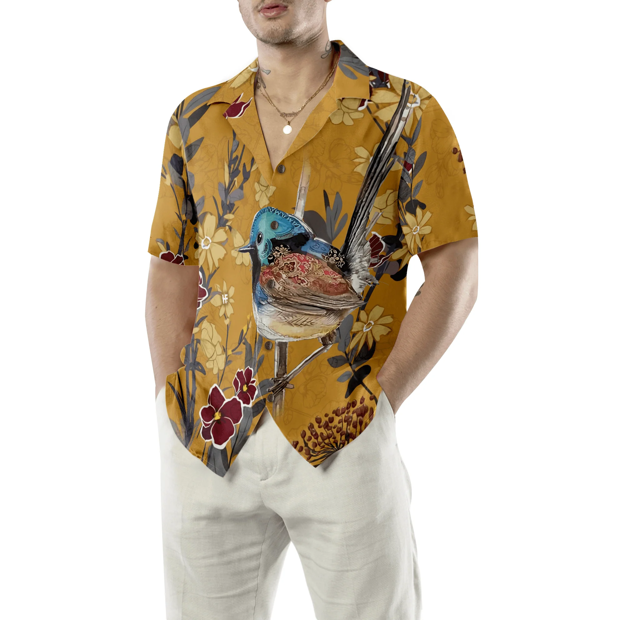 Birds Hawaiian Shirt, Colorful Summer Aloha Shirts For Men Women, Perfect Gift For Husband, Wife, Boyfriend, Friend - Image 4