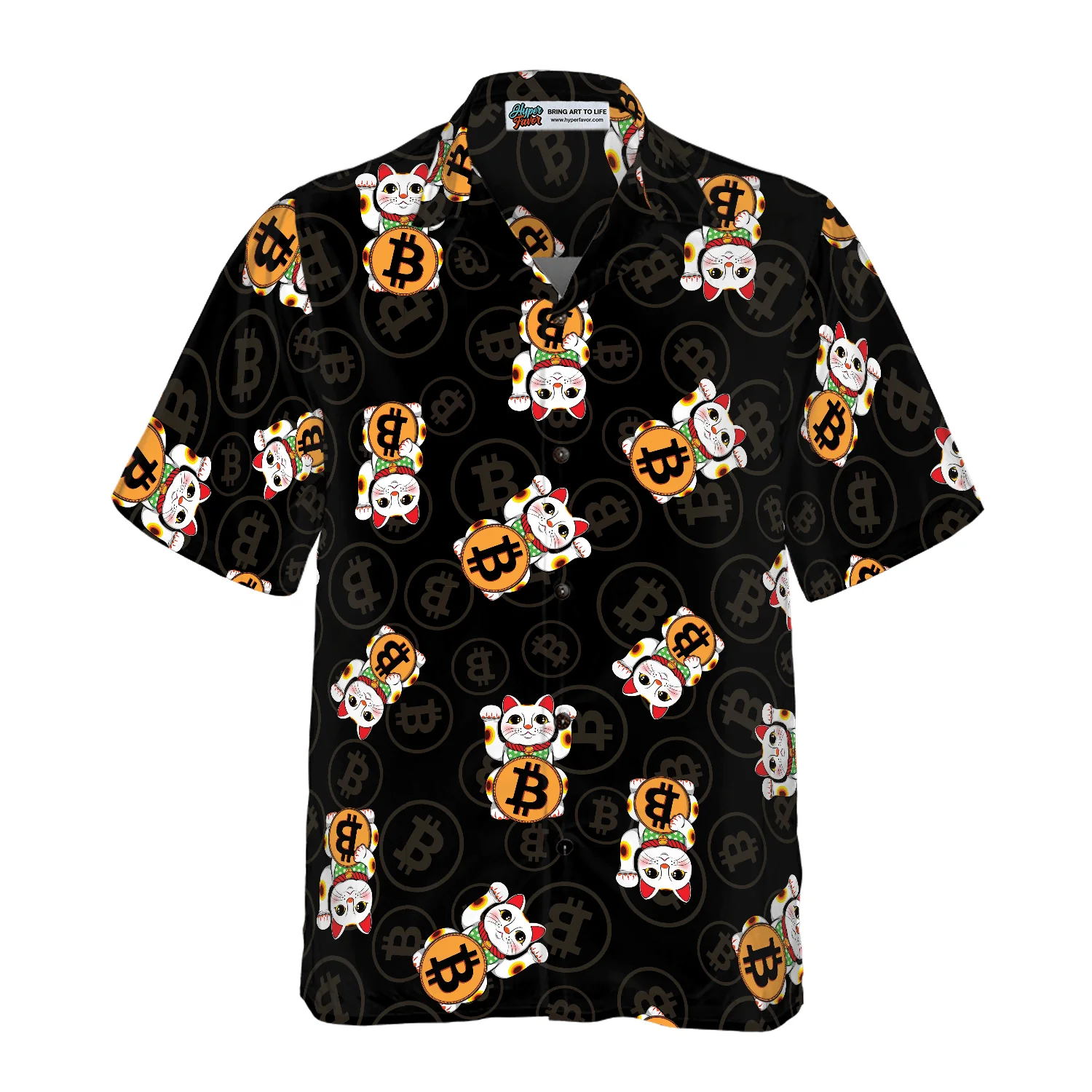 Bitcoin Hawaiian Shirt, Lucky Cat Colorful Summer Aloha Shirt For Men Women, Perfect Gift For Friend, Family, Husband, Wife, Boyfriend, Girlfriend - Image 3