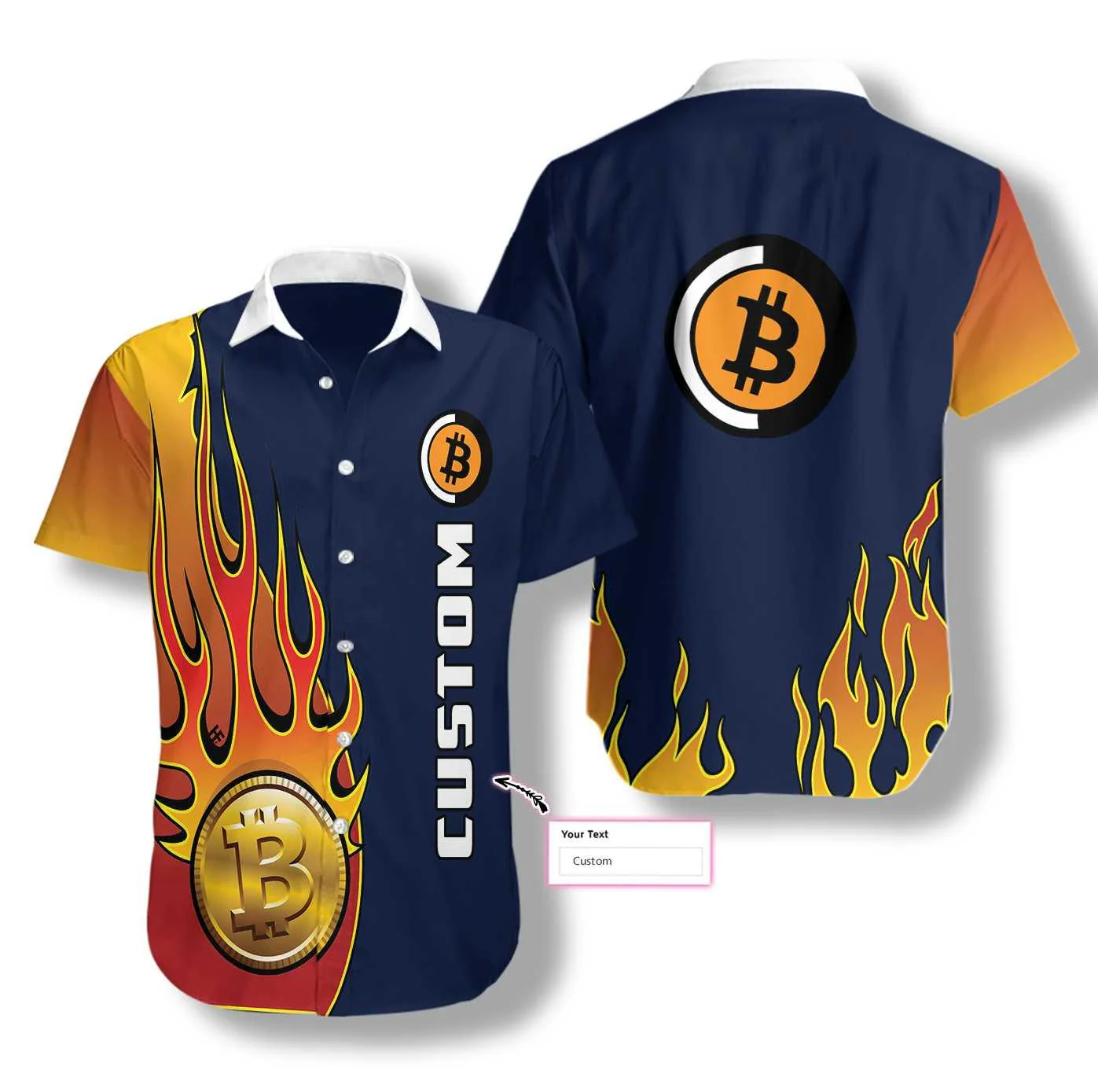 Bitcoin Logo Custom Name Hawaiian Shirt, Personalized Colorful Summer Aloha Shirt For Men Women, Perfect Gift For Friend, Family, Husband, Wife - Image 3