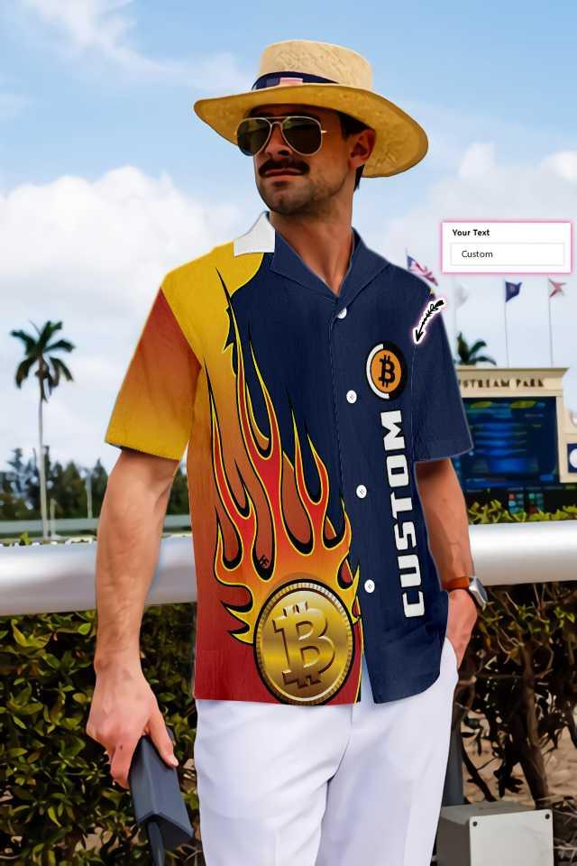 Bitcoin Logo Custom Name Hawaiian Shirt, Personalized Colorful Summer Aloha Shirt For Men Women, Perfect Gift For Friend, Family, Husband, Wife - Image 4