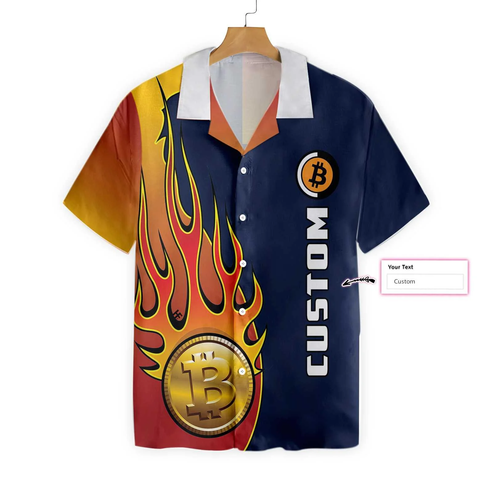Bitcoin Logo Custom Name Hawaiian Shirt, Personalized Colorful Summer Aloha Shirt For Men Women, Perfect Gift For Friend, Family, Husband, Wife - Image 5