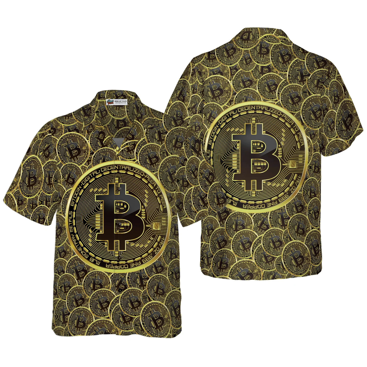 Bitcoins Hawaiian Shirt For Summer, Colorful Hawaiian Shirt Outfit For Men Women, Gift For Friend, Team, Family