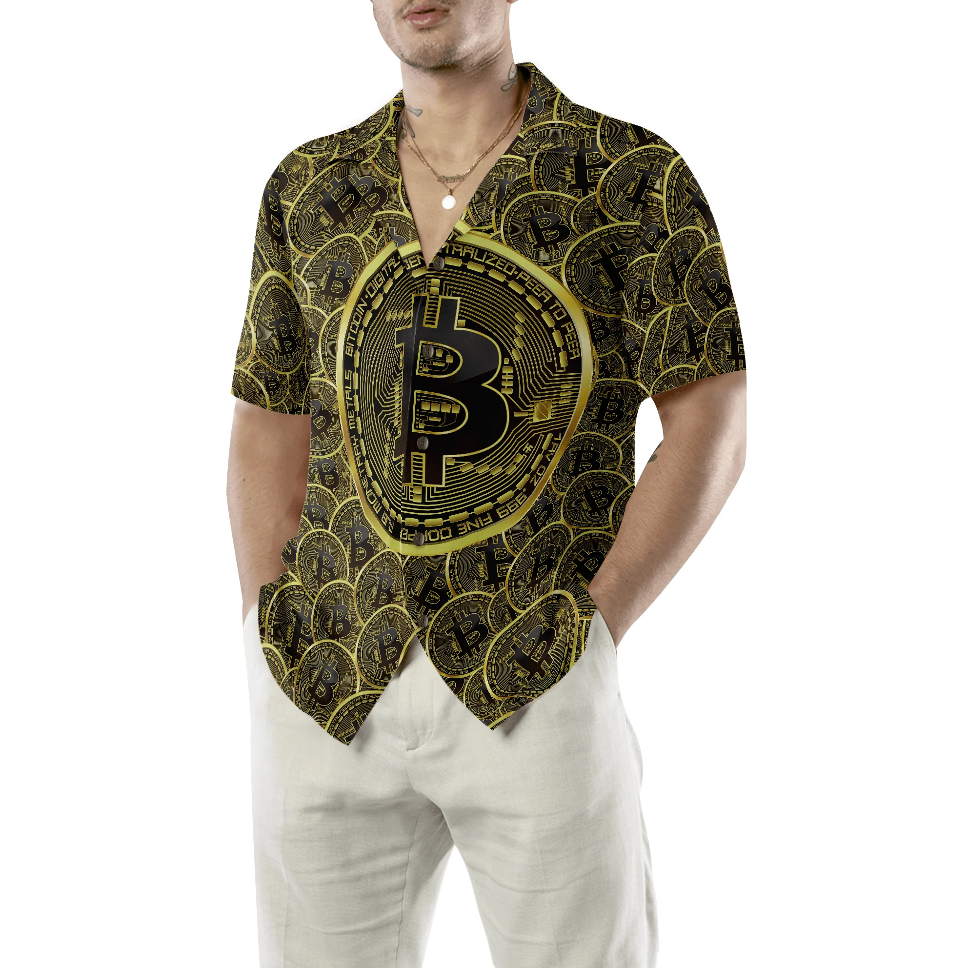 Bitcoins Hawaiian Shirt For Summer, Colorful Hawaiian Shirt Outfit For Men Women, Gift For Friend, Team, Family - Image 5