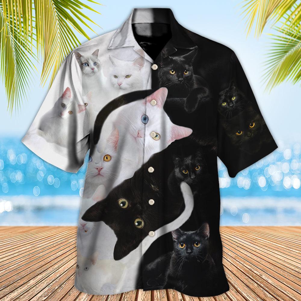 Black And White Cat Are Better Than Aloha Hawaiian Shirt For Summer, Colorful Cool Cat Hawaiian Shirts Outfit For Men Women, Friend, Cat Lover
