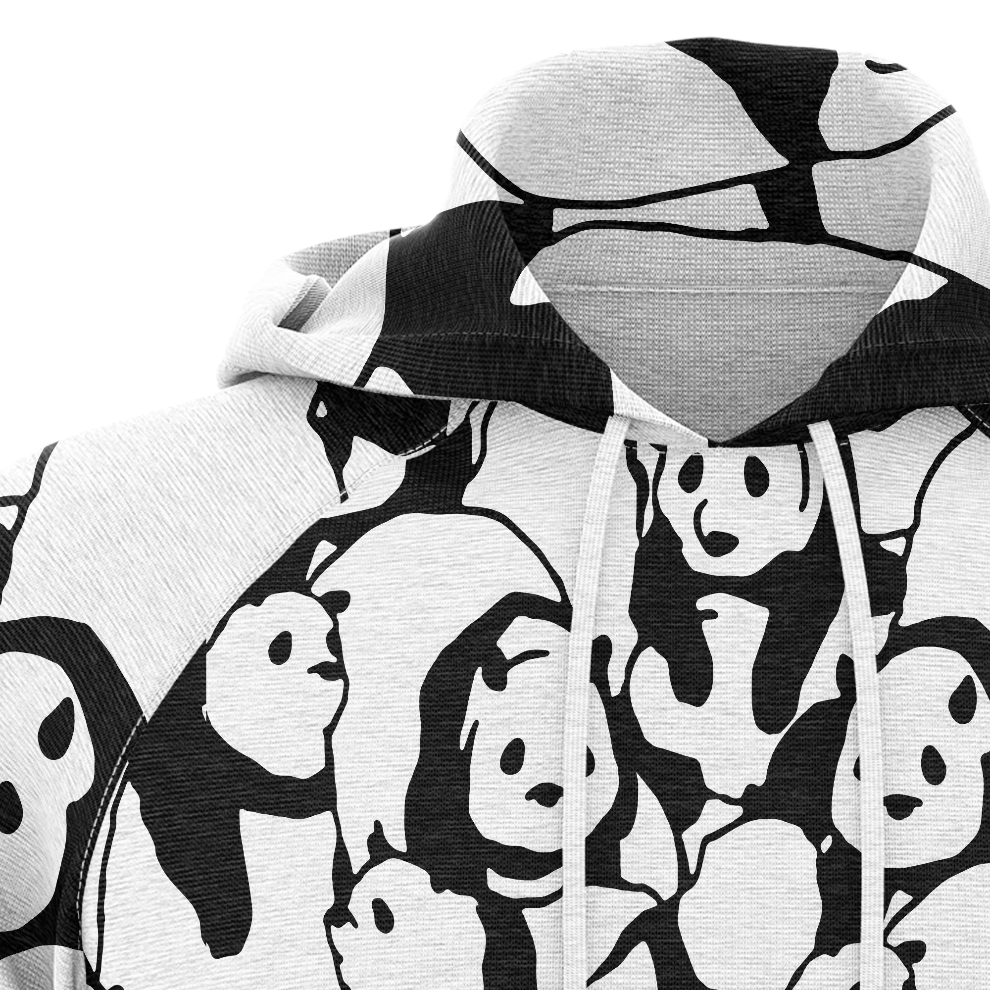 Black and White Cute Panda Pullover Premium Hoodie, Perfect Outfit For Panda Lover, Men And Women On Christmas New Year Autumn Winter - Image 2