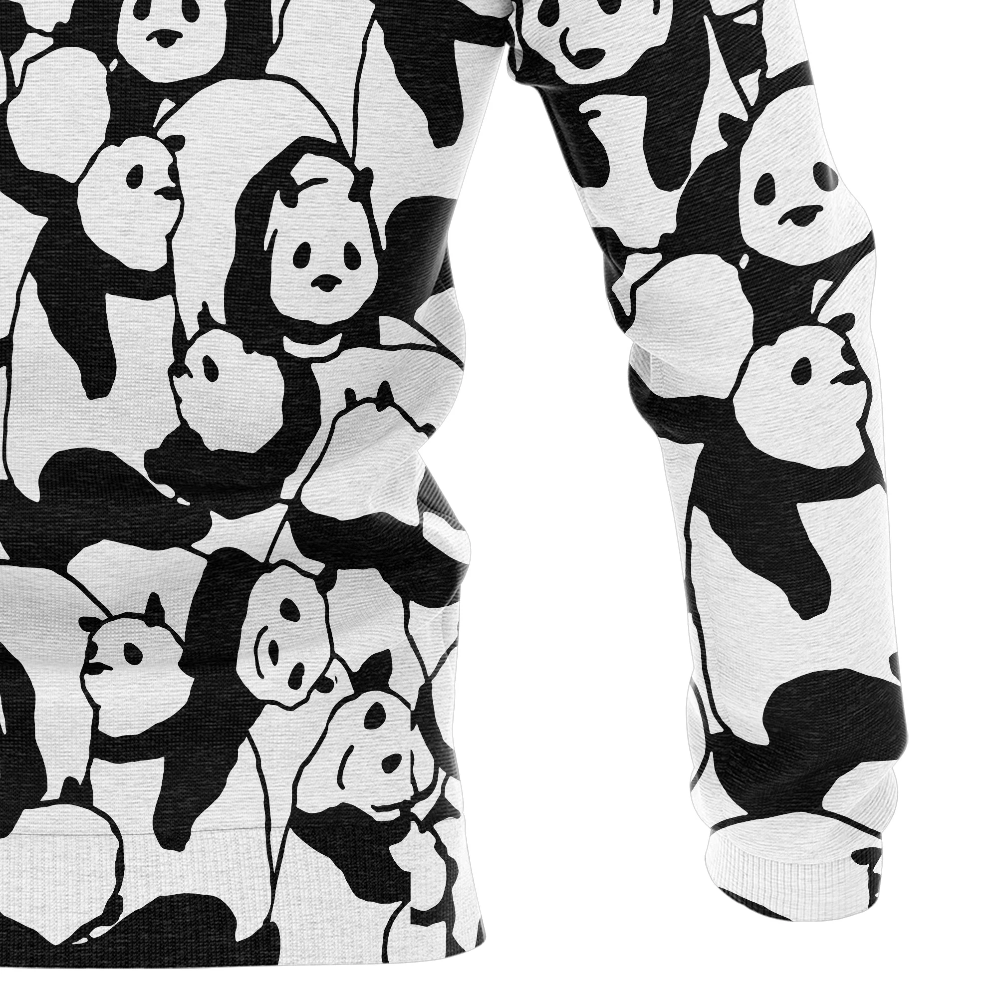 Black and White Cute Panda Pullover Premium Hoodie, Perfect Outfit For Panda Lover, Men And Women On Christmas New Year Autumn Winter - Image 4