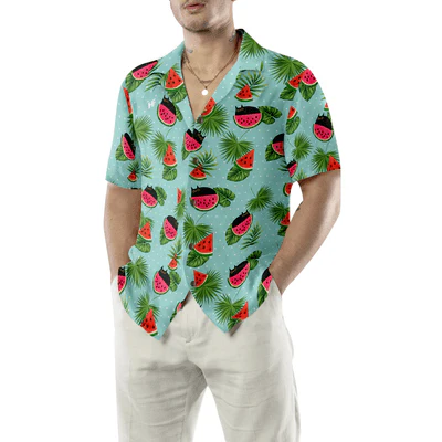 Black Cat Hawaiian Shirt, Cat Watermelon Shirt For Men - Perfect Gift For Men, Cat Lovers, Husband, Boyfriend, Friend, Family - Image 4