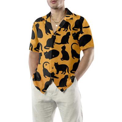 Black Cat Hawaiian Shirt, Yoga Black Cat Shirt For Men - Perfect Gift For Men, Cat Lovers, Husband, Boyfriend, Friend, Family - Image 5