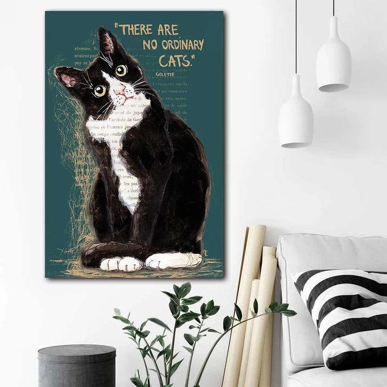 Black Cat Portrait Canvas - Black Cat There Are No Ordinary Cats - Perfect Gift For Black Cat Lovers, Black Cat Owners, Cat Lovers