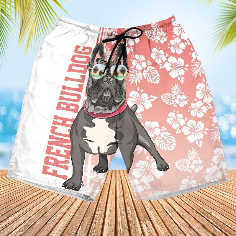 Black French Bulldog Aloha Hawaiian Shirt, Tropical Leaves Hawaiian Shirt, French Bulldog Sunglass Hawaiian Shirt For Men & Women, Bulldog Lover