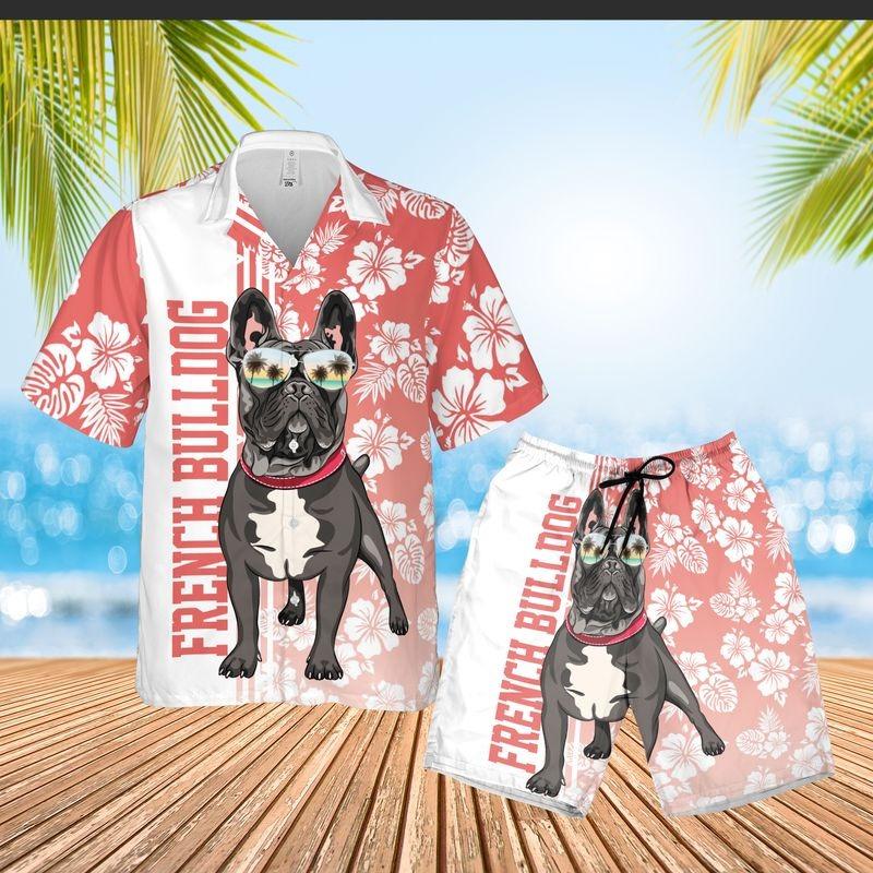 Black French Bulldog Aloha Hawaiian Shirt, Tropical Leaves Hawaiian Shirt, French Bulldog Sunglass Hawaiian Shirt For Men & Women, Bulldog Lover - Image 3