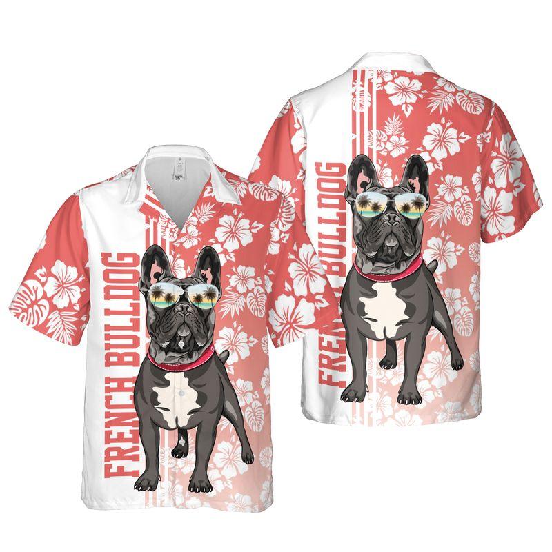 Black French Bulldog Aloha Hawaiian Shirts For Summer, Hibiscus Flower Hawaiian Set Holiday Outfits For Men Women, Gift For Dog Lovers, Dog Mom Dad - Image 5