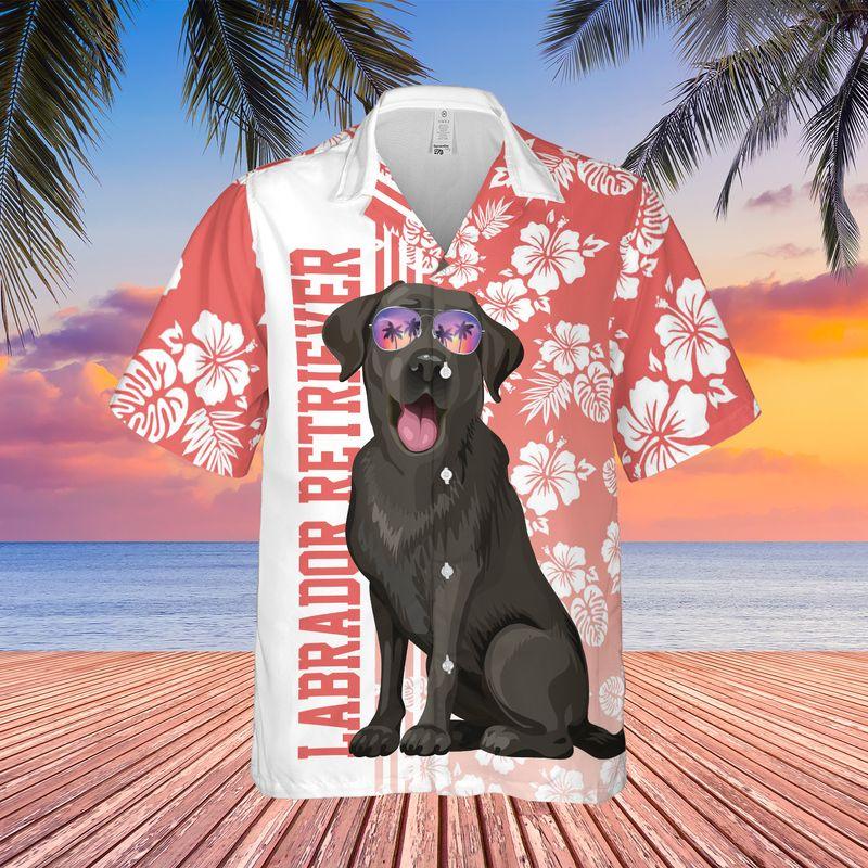 Black Labrador Retriever Dog Aloha Hawaiian Shirts For Summer, Tropical Hawaiian Shirt For Men Women, Beachwear Gift For Dog Lovers, Dog Mom Dad - Image 2