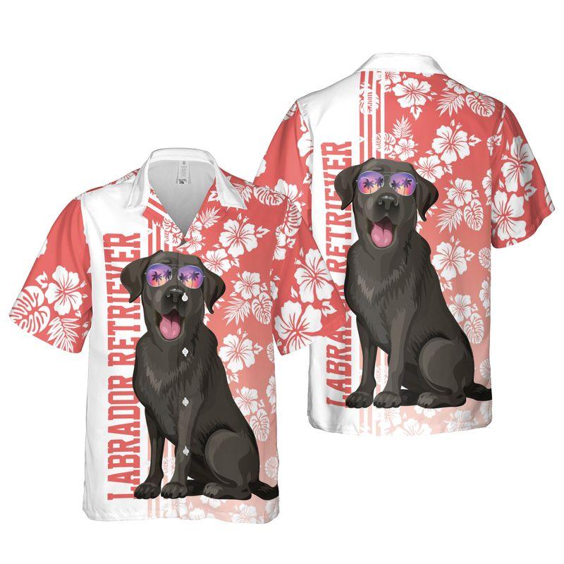 Black Labrador Retriever Dog Aloha Hawaiian Shirts For Summer, Tropical Hawaiian Shirt For Men Women, Beachwear Gift For Dog Lovers, Dog Mom Dad - Image 4