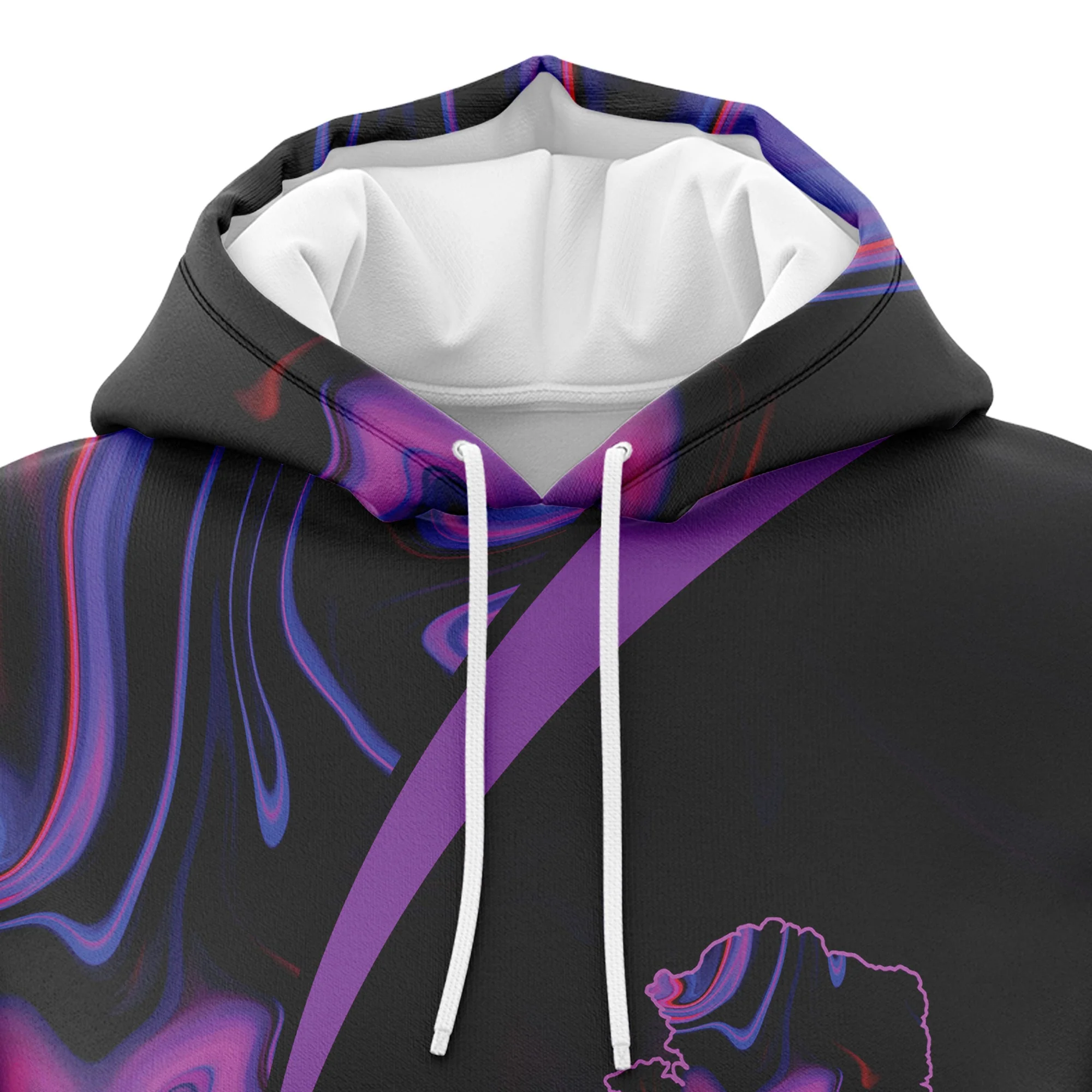 Black Violet Alaska Map Pullover Premium Hoodie, Perfect Outfit For Men And Women On Christmas New Year Winter - Image 2