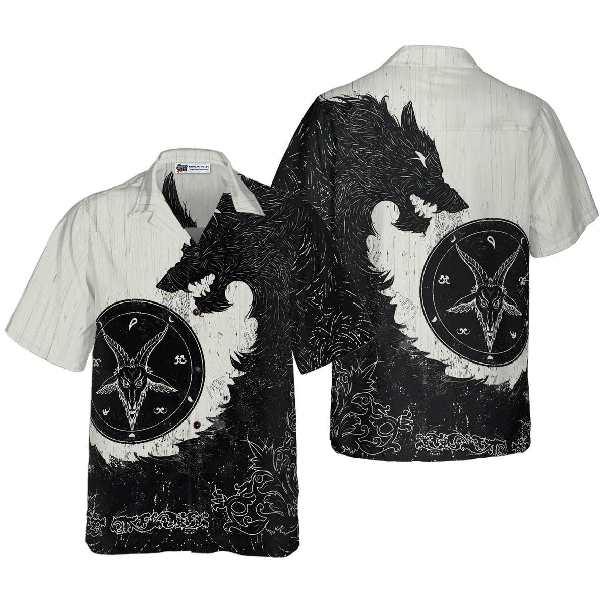 Black Wolf Shirt For Men Hawaiian Shirt - Perfect Gift For Wolf Lovers, Husband, Boyfriend, Friend, Family