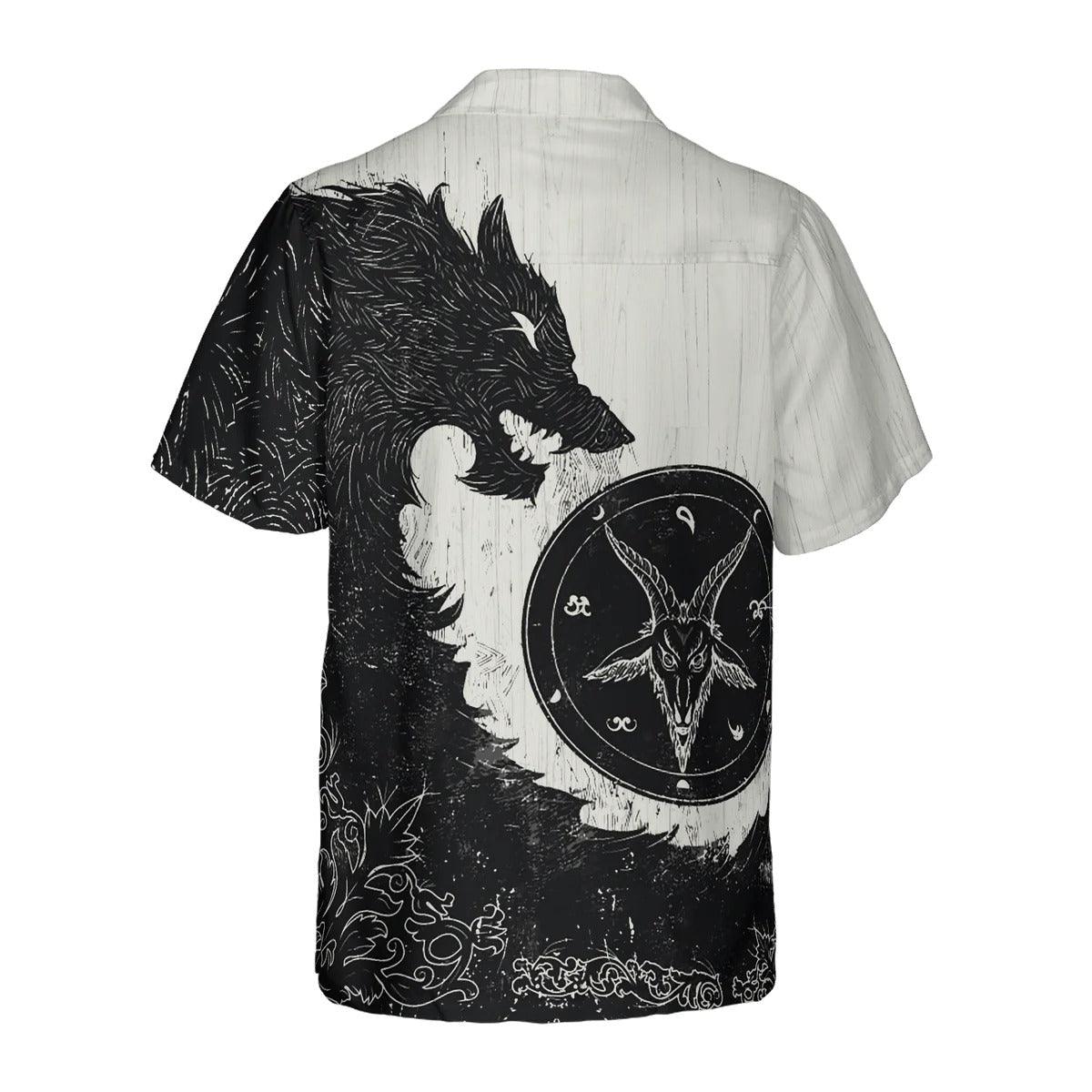 Black Wolf Shirt For Men Hawaiian Shirt - Perfect Gift For Wolf Lovers, Husband, Boyfriend, Friend, Family - Image 2