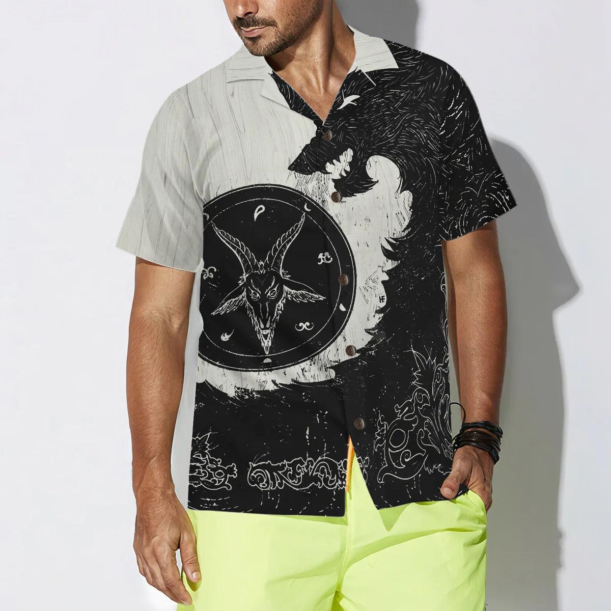 Black Wolf Shirt For Men Hawaiian Shirt - Perfect Gift For Wolf Lovers, Husband, Boyfriend, Friend, Family - Image 4