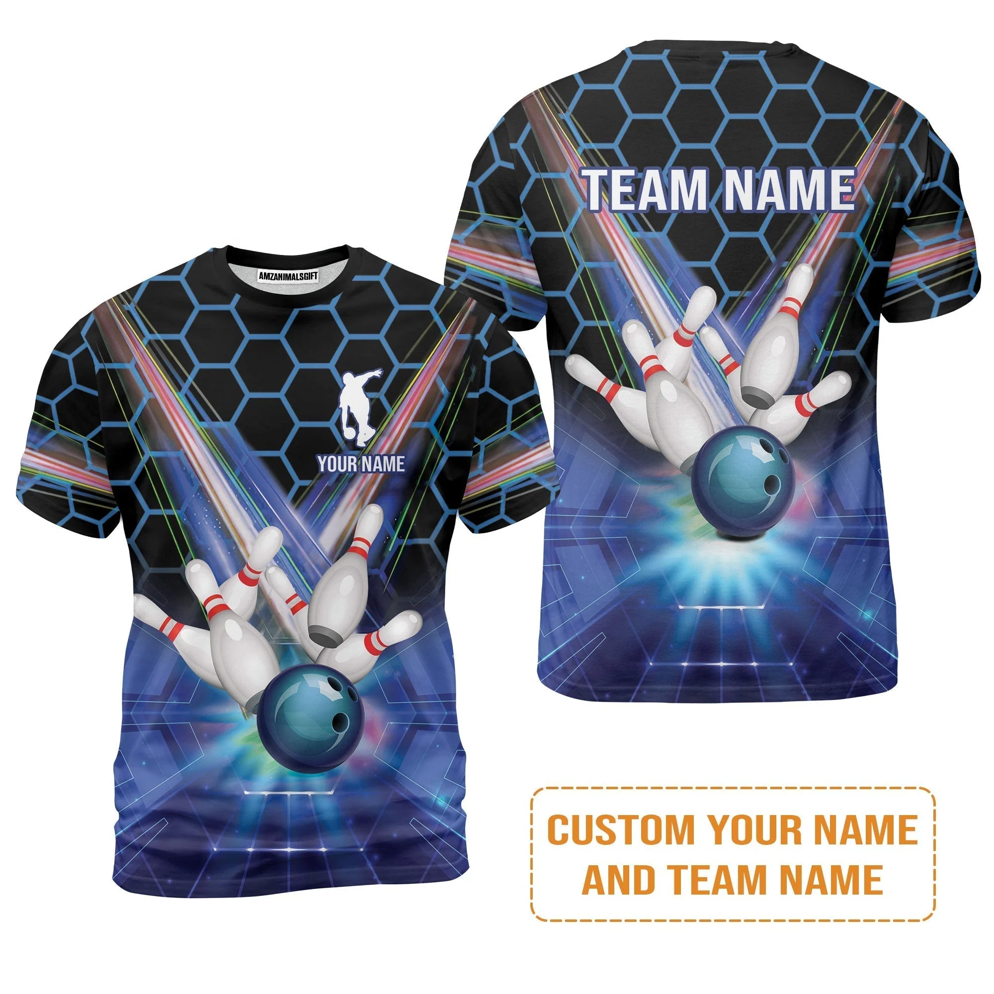 Blue Bowling Custom Sweatshirt, Bowling Personalized Sweatshirt, Bowling Shirt Custom Name and Team Name - Image 10