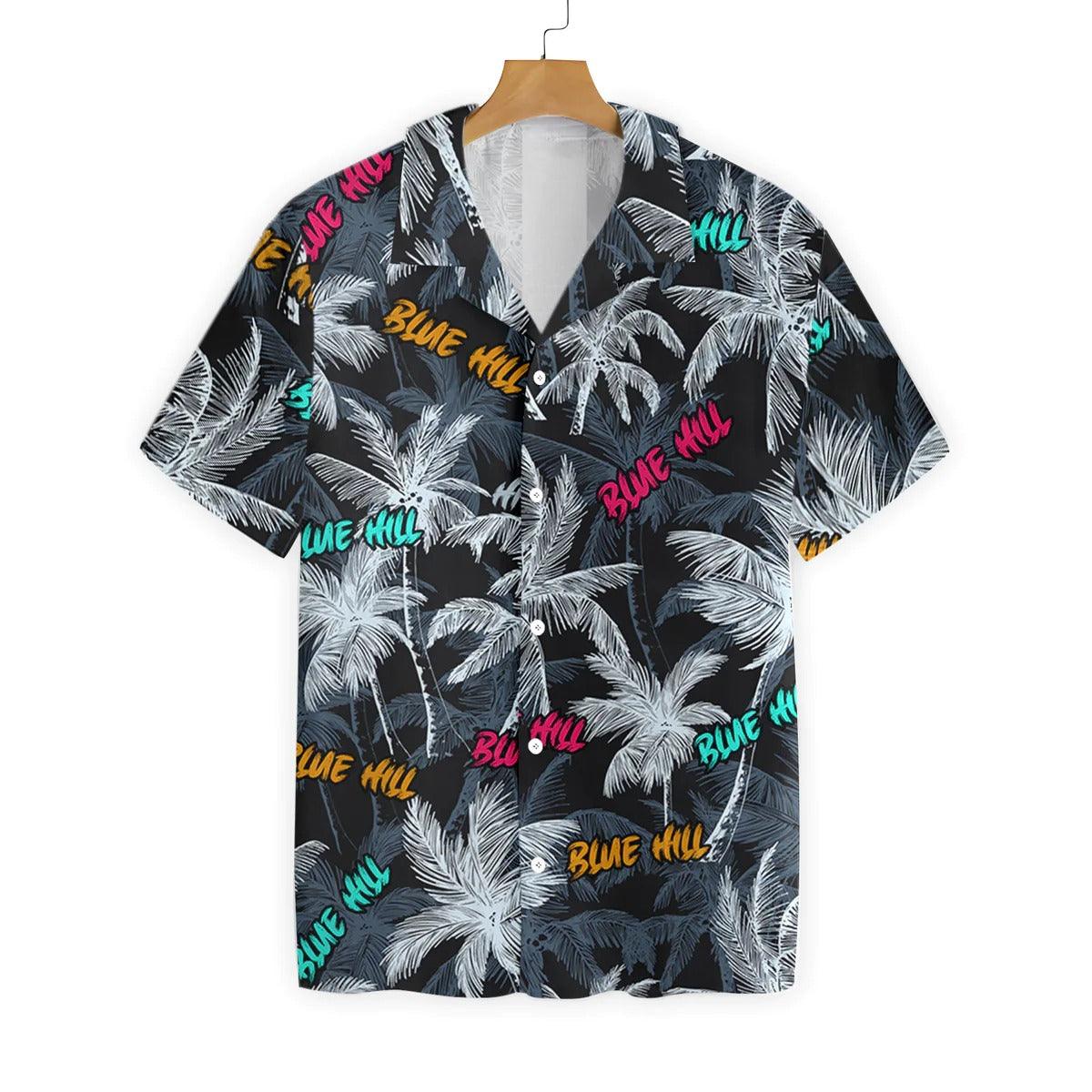 Blue Hill Beach Coconut Tree Seamless Hawaiian Shirt, Coconut Tree Aloha Shirt - Perfect Gift For Beach Lovers, Friends, Family, Summer Lovers - Image 2
