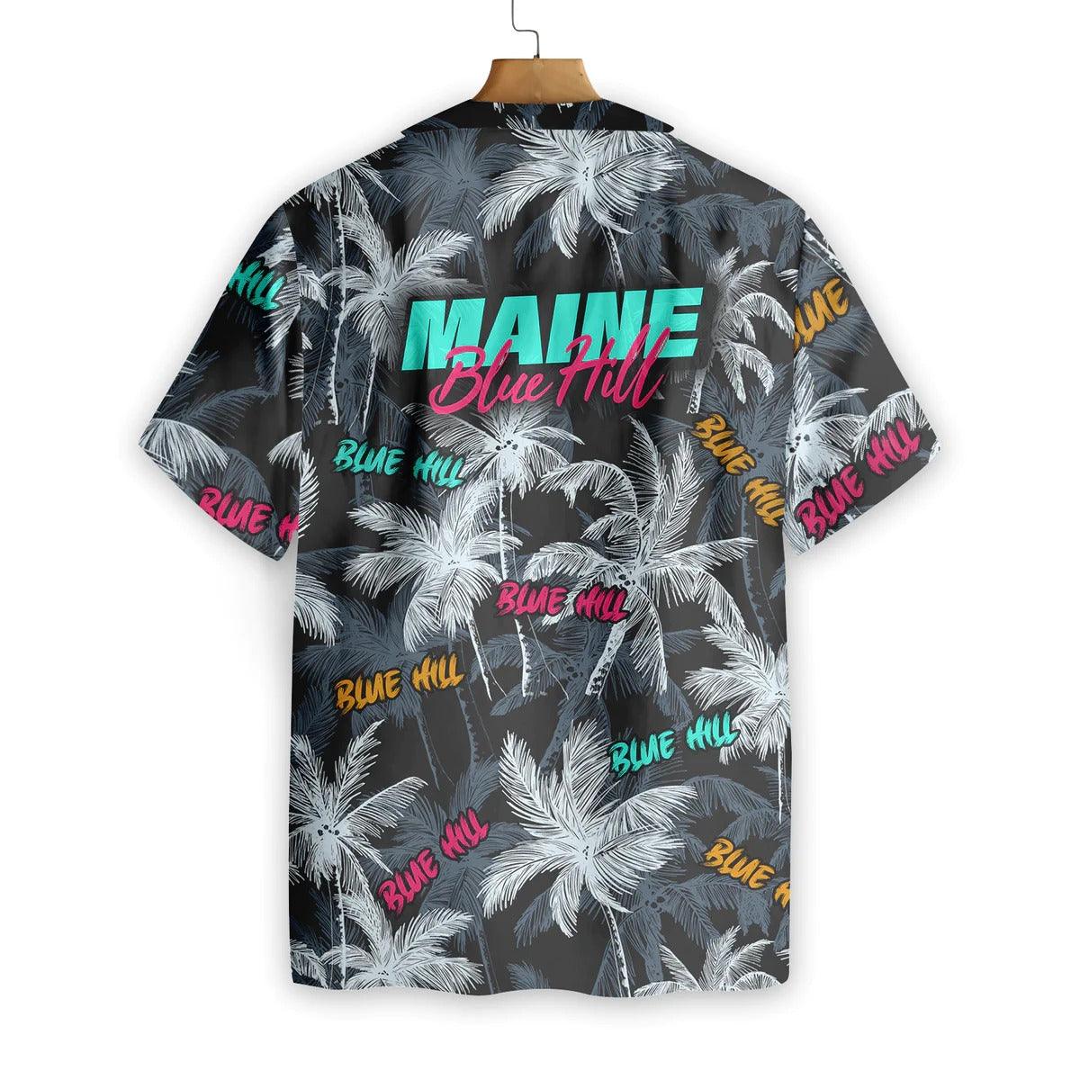 Blue Hill Beach Coconut Tree Seamless Hawaiian Shirt, Coconut Tree Aloha Shirt - Perfect Gift For Beach Lovers, Friends, Family, Summer Lovers - Image 3