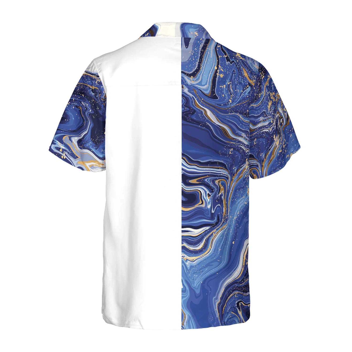 Blue Marble And Gold Archery Hawaiian Shirt, Colorful Summer Aloha Shirt For Men Women, Perfect Gift For Friend, Family, Team, Archery Lovers - Image 2