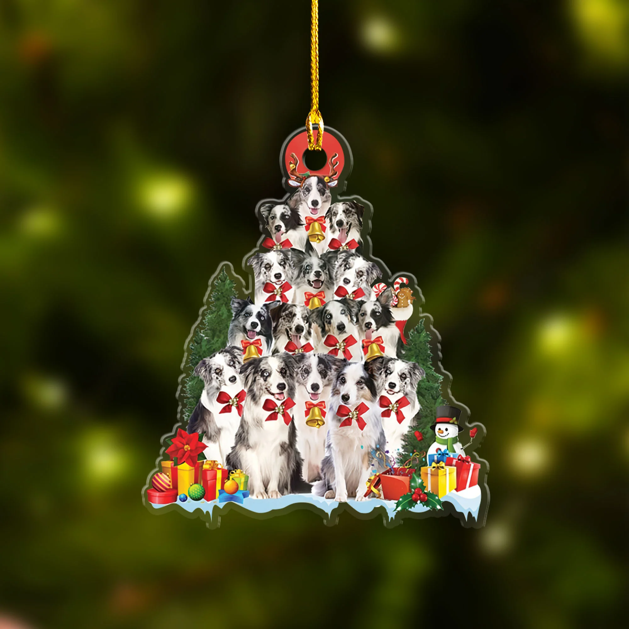 Blue Merle Collie Dogs Christmas Tree Car Ornament, Dog Gifts For Decor Home, Christmas Gift For Dog Lovers, Dog Owners - Image 4