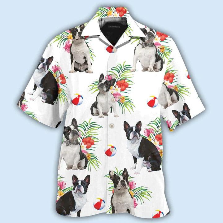 Boston Terrier Aloha Hawaii Shirt - Dog Ball Tropical Floral Hawaiian Shirt For Summer - Perfect Gift For Dog Lovers, Friend, Family - Image 2
