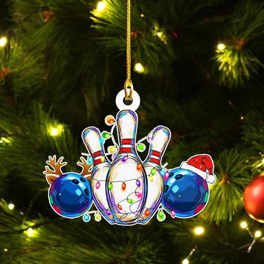 Bowling Christmas Acrylic Keychain For Bowling Lovers - Christmas Gift For Bowling Lovers, Bowlers - Image 3